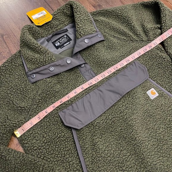 Carhartt Fleece 1/4 Relaxed Fit Fleece Jacket - Basil Heather - Picture 7 of 12